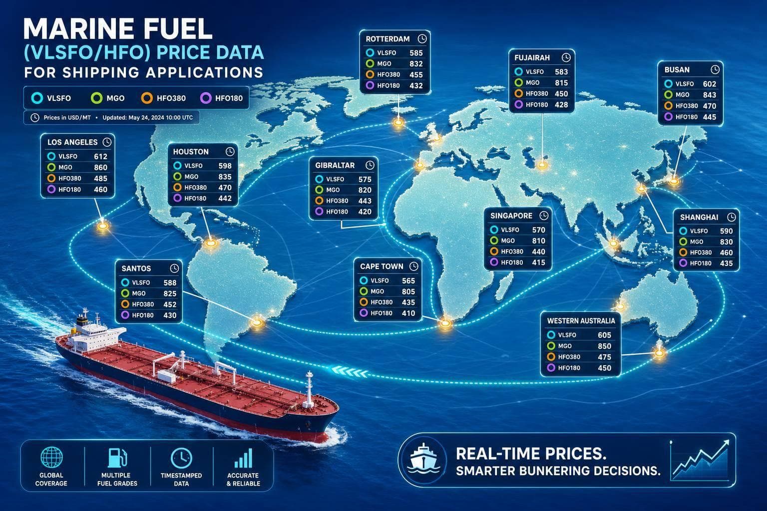 Marine Fuel (VLSFO/HFO) Price Data for Shipping Applications